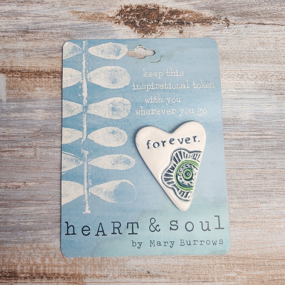Demdaco Heart and Soul Mary Burrows Forever Ceramic Pocket Token 102827